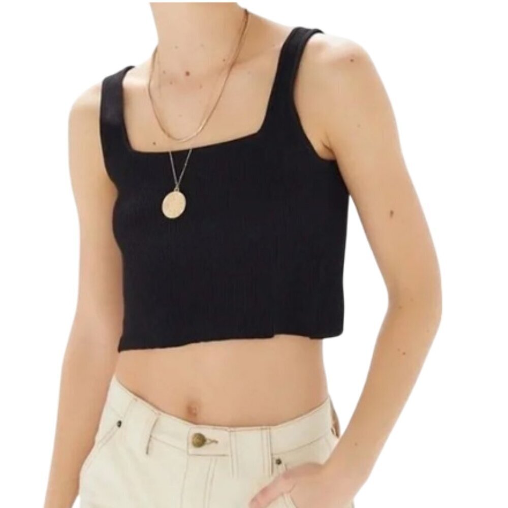 Urban Outfitters | NWT Black Tie-Back Square Neck Crop Top